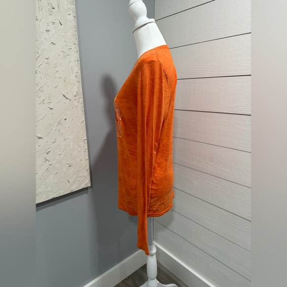 Peace Love Mom Orange Long Sleeve Tee - Picture 3 of 6